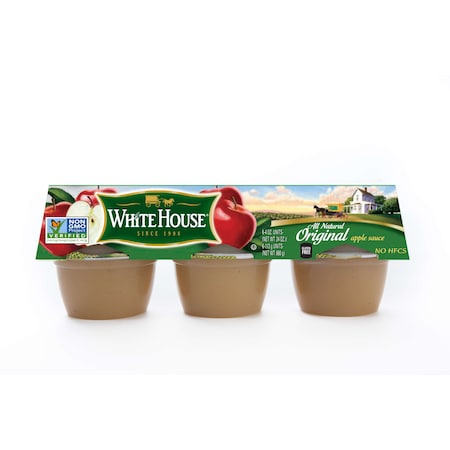 White House Regular Applesauce In Cups 4 oz., PK72 322-1884